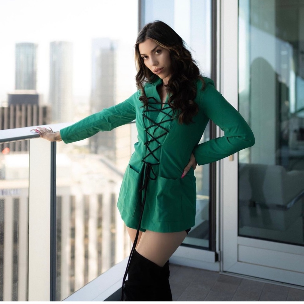 Green Long Sleeve Fashion Blazer